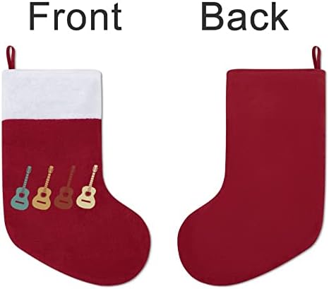 Реколта Китара Коледни Окачени чорапи Чорапи за Коледно Камина Празничен Начало Декор