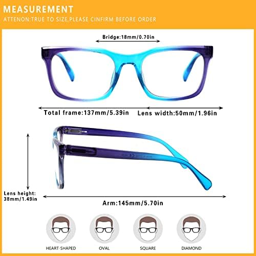 Henotin 5 Опаковане. Дамски Очила за четене за жени с Пружинным тръба на шарнирна Връзка Модни Сини Светозащитные