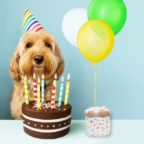 Играчки за кучета Cheeki Studios Pawsent Plushie - Интерактивен подарък-Изненада За рожден Ден, подарък Плюшено (Терраццо),