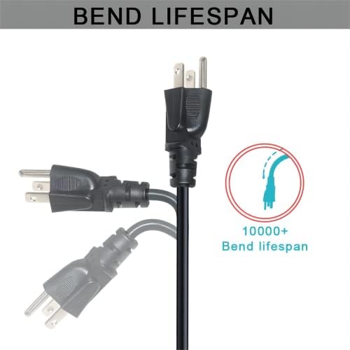 Стандартен захранващ кабел за лаптоп САЩ - 2 метра/24 инча 18AWG NEMA 5-15 P по стандарт Iec 60320 C5, Гъвкав