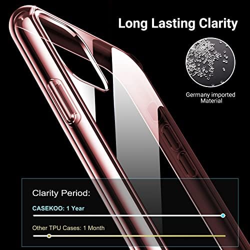 Калъф CASEKOO Crystal Clear е Разработен за iPhone 11 Pro Max, [Не пожълтяват] [Тествана на спад във военния клас]