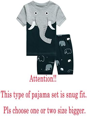 Пижами KikizYe Boys Shark С къс Ръкав, Детска Лятна Пижама, Размер 5