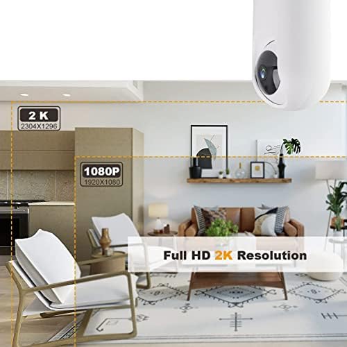 Безжична камера за сигурност Konnek Stein 2K за помещения, 5G/2.4 G WiFi, 360-градусова мониторинг на домашни любимци и