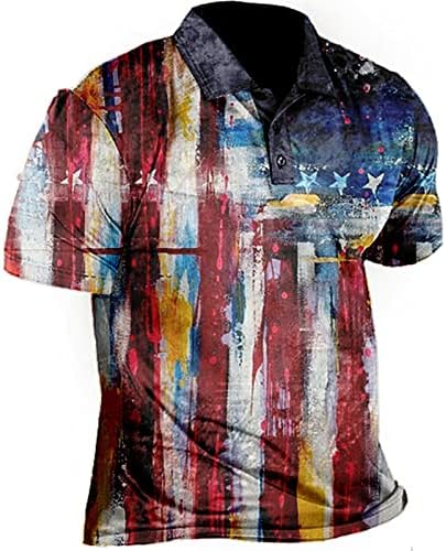 Летни Тениски Ризи за мъже, Мъжки Патриотична идея Ден на Независимостта Американски Флаг Класически Приятелка Малки Мъже