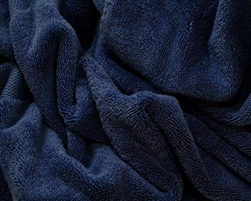 Памучно и Спокойно, Изящно плюшевое и мек Много Голямо кърпи за баня (тъмно синьо, 35 x 70, комплект от 1) Премиум