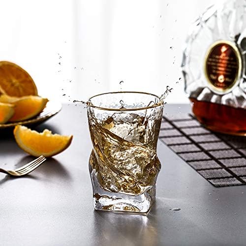 Комплект чаши за уиски в златна рамка обем 4,9,6 унция. Изкован Обрат Старомодни Стъклени Камъни Очила Подаръци за