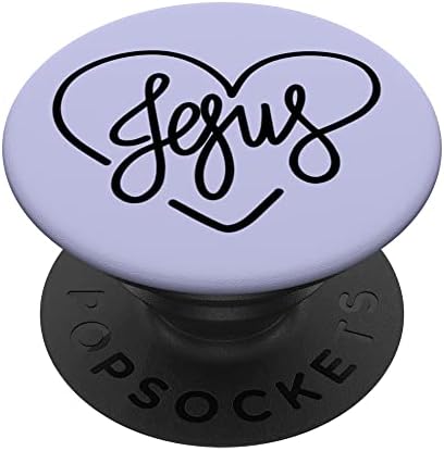 Виолетово-Лавандула Исус Вяра Кристиан Библейски Стих PopSockets С възможност за смяна на PopGrip