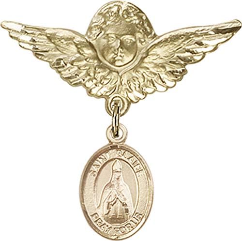 Детски икона Jewels Мания за амулет Свети Блейза и пин Ангел с крила | Детски иконата със златен пълнеж с амулет Свети