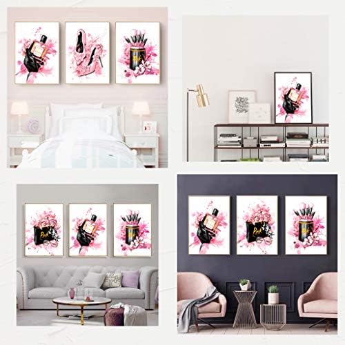Дамско Модно Стенно Изкуство Върху Платно, Декорация на стените в Розова спалня, Плакати на Съвременното Изкуство с Парфюми,