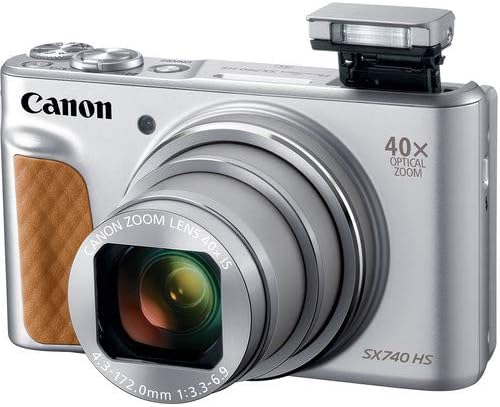 Цифров фотоапарат Canon PowerShot SX740 HS (Сребрист) с карта с памет SD обем 32 GB + Комплект аксесоари