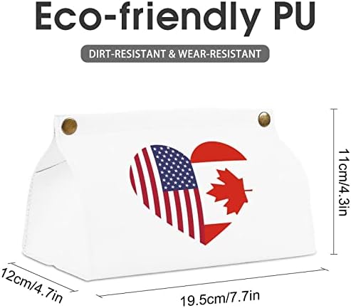 Канада и Американския Флаг на Сърцето Кутия За Салфетки Притежателя на Кутията Организатор на Хартиена Опаковка Чанта