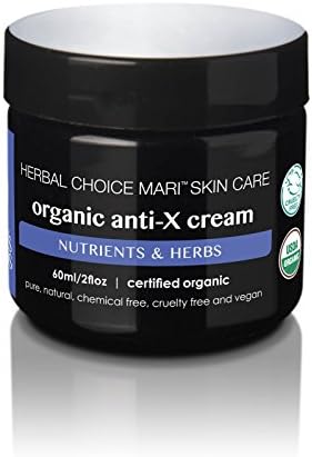 Органични Анти-X (Против бръчки) Крем от Herbal Choice Mari; Пластмасов буркан без бисфенол А в 2 течни унции