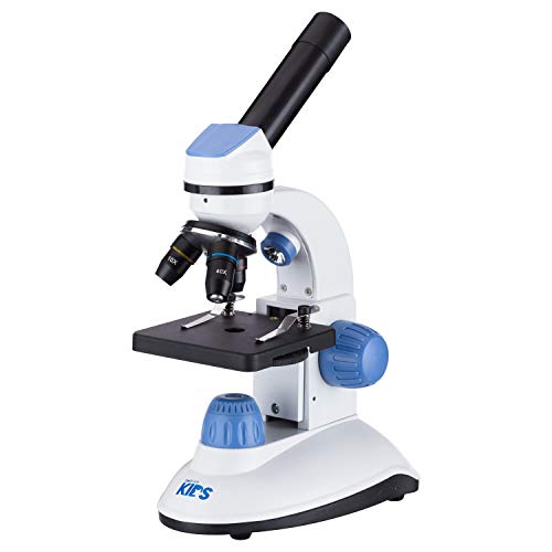 Микроскоп IQCrew by AmScope M50C-B14-WM-E1 с двойна подсветка 40X-1000X (в синьо) с цифрово окуляром 1.3 Mp,