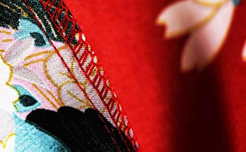 Applesauce - 838 - Женски Дълъг халат за баня-кимоно от сатен големи размери с цветен печат (Един размер подходящ