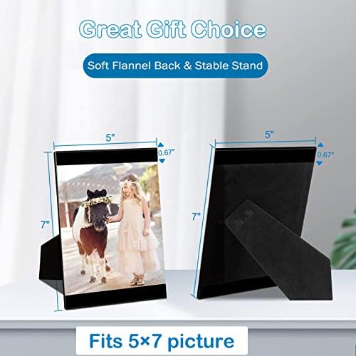 IZIDDO 5x7 Черни рамки за снимки, серия от 4 прости малки метални рамки за снимки със стъкло с висока разделителна способност,