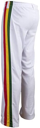 Автентични панталони за бразилски бойни изкуства JL Sport за капоейра - Унисекс/Бебешки (Бели, ямайски, в стил реге)