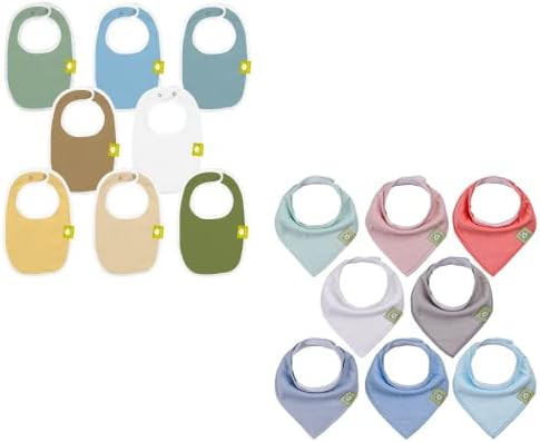 KeaBabies 8 Опаковки, органични бебешки нагрудников за момичета и момчета и 8 опаковки, органични бебешки