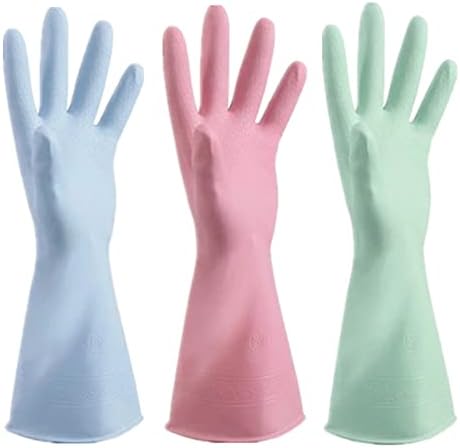 ЗАБЕЛЕЖКА: 3 Чифта Гумени Ръкавици За Миене на съдове от PVC, за Многократна употреба Водоустойчив Домакинство