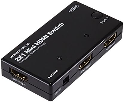 Мини HDMI комутатор Monoprice 108150 с Повече изходна мощност Черен
