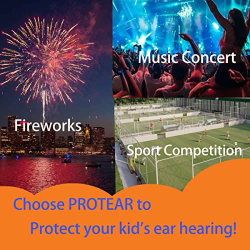 PROTEAR Kids SNR 28dB Шумоподавляющая Защита на Ушите, Защитни Слушалки, Регулируема Защита на Ушите за деца, Фойерверки