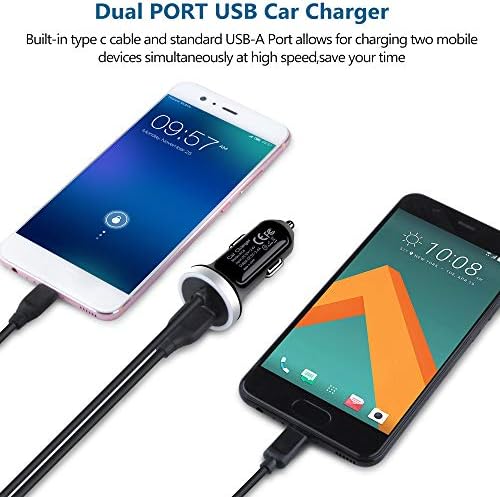 Зарядно за кола USB, C, Адаптер за Кола за бързо зареждане на 3.4 A + кабел Type C дължина 3 метра за Samsung Galaxy S22 S23