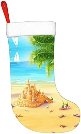 PSVOD Замък от Пясък Нова Година Коледа Декоративни Чорапи, Окачени Коледни Чорапи