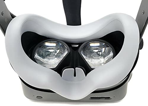 Силиконов тампон за лице VR Eye и прахоустойчив калъф за обектив за слушалки Oculus Quest (сив)