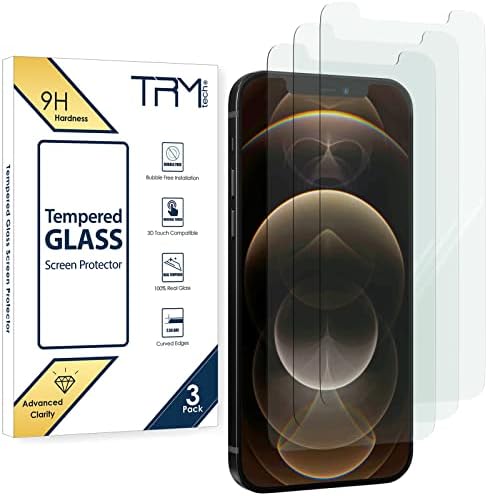 Защитно закалено стъкло TRM TECH за Apple iPhone 12 Pro Max (6,7 инча), подходящи за използване в портативни случай, лесно