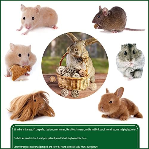 Топчета от Сизал Mucee Cat 4 Опаковки, Играчка-Дъвченето на Топка за Малки Животни, Сплетен от Ратан Слама