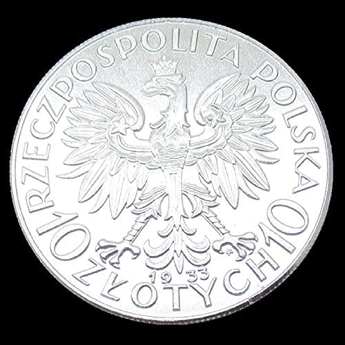 Възпоменателни монети на Полша в 10 злоти (pln), 1933 г., Чуждестранна Копия, със сребърно покритие