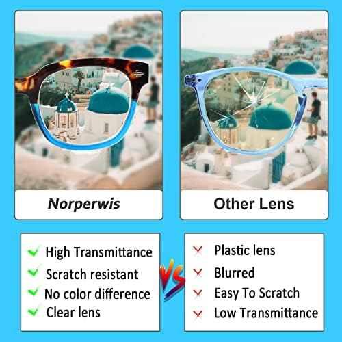 NORPERWIS 2 Опаковки Очила за четене, Блокиране на Синя Светлина за Жени, Модни Очила за четене с Пружинным тръба на шарнирна