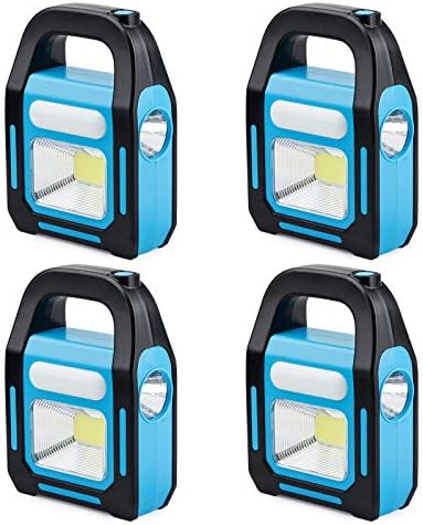 4 Опаковки 3 в 1 Слънчев USB Акумулаторна Ярък COB Led Лампа за Къмпинг, Такса за устройство и Водоустойчив Аварийно Фенерче