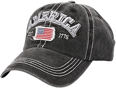 Американски Флаг Шапка на шофьор на камион, Регулируема Спортна бейзболна шапка с Флага на САЩ в Ретро Стил, Потертая