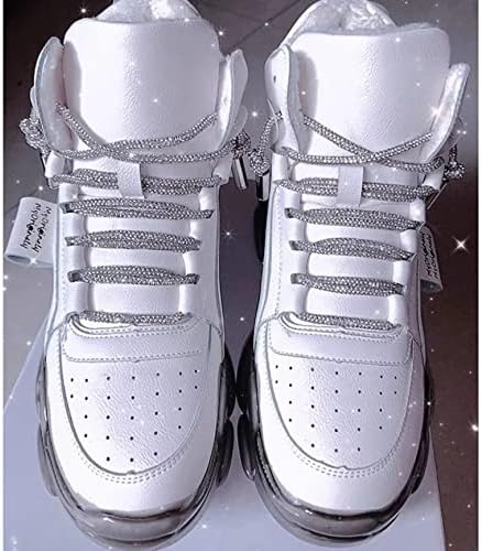 3 Ярд Блестящи Връзки за обувки с кристали, 4 мм, Кръгли Стразовые Ленти С кристали, Блестящи Кабел с 6 бр. Метална закопчалка