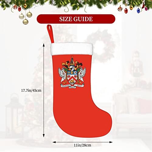 Cutedwarf Национална Емблема на Сейнт Китса и Невис Коледен Отглеждане на Коледна Украса Класически 18 Инча Окачен Чорап
