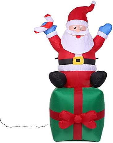 Коледни Надуваеми Улични Украса, Дядо Коледа, 6-Подножието Надуваема Подарък Кутия на Дядо Коледа, с Ярките Топло
