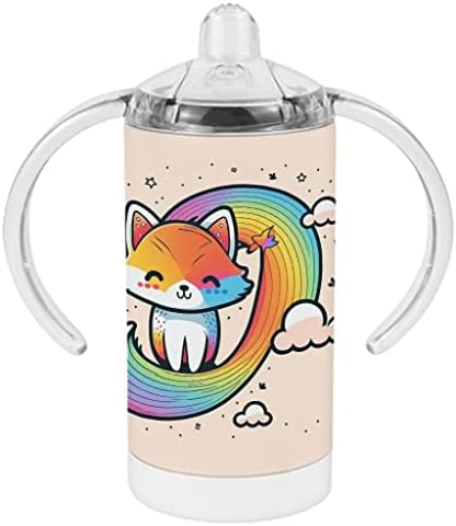 Дъгова Дизайнерска чаша за Пиене - Fox Baby Sippy Cup е Уникална чаша За Пиене