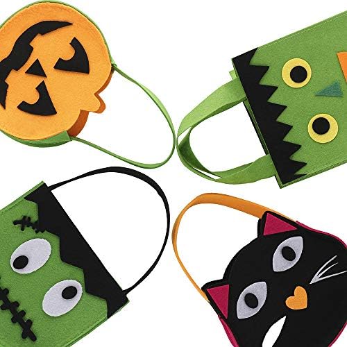 Чанти за бонбони Lazyspace на Хелоуин, 7 Опаковки Подарък пакети за Предложения, Фетровый Торбичка за Бонбони, Чанта