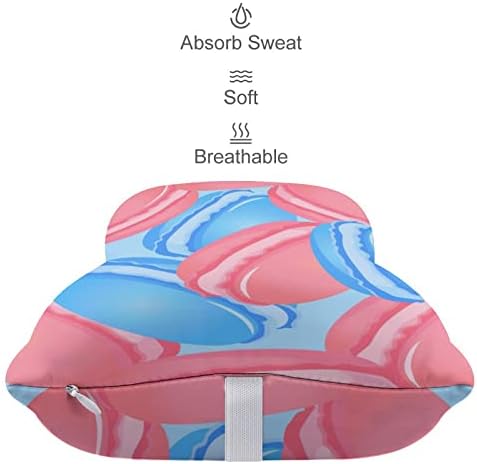 Сладко розово-Синята Автомобилната въздушна възглавница за шията Macaroons, 2 броя, Удобна Автоматична Възглавница За главата