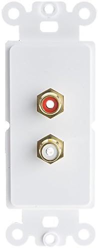 Стерео конектори ACL Decora на RCA (червено / Бяло), 2 RCA Конектор за стенните панели, Бяло 4 опаковки