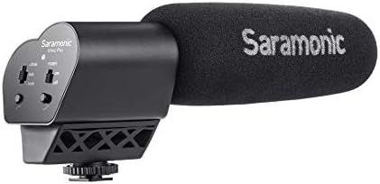 Saramonic VMIC Pro Сверхнаправленный Кондензаторен видеомикрофон с Дръжки амортизатором, филтър на високи честоти, регулатор