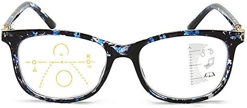 MWAH Прогресивни Очила За Четене Женски Мультифокальные Със Заключване Синя Светлина 2,5 x Синьо