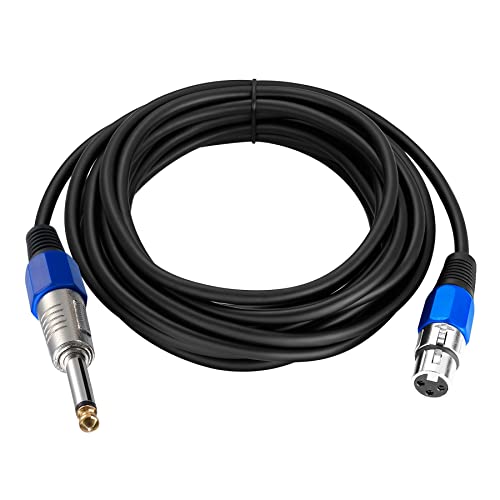 1/4 Жак 6,5 мм за микрофонного кабел XLR Female от фолио OFC + 1,8 м Сплетен от 3 m, 5 m и 10 m (Цвят: черен кабел, размер: