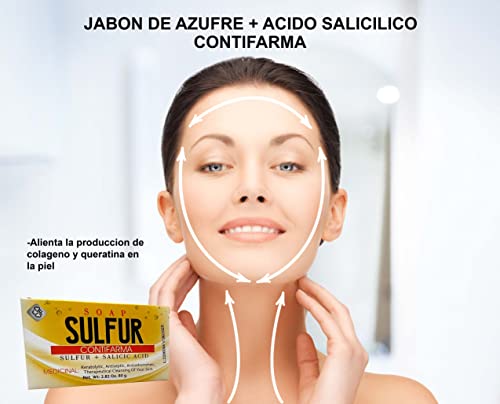 СЕРНИСТО-КРЕМНИЕВОЕ САПУН за лечение на акне, Jabon de Azufre + Киселинно Salicilico, лек за акне (3 ОПАКОВКИ)