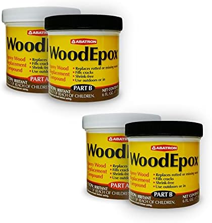 Abatron 2 Kit Епоксидни Съставката за подмяна на дървен материал WoodEpox, Набор от 12 унции, Част A и B