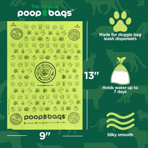 Оригинални торбички за кучешки отпадъци, сертифицирани OK Compost, подходящи за компостиране - Поддържа Институт Джейн
