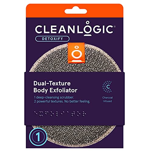 Ексфолиращ скрубер за тялото Cleanlogic Detox Почистване въглен с двойна текстура (опаковка от 3 броя) 1 брой