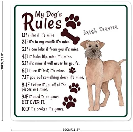 Alioyoit Забавно Куче-Метална Лидице Знак Правила на Кучето ми на Селски Закачалка за домашни Кучета с Саркастической Цитат