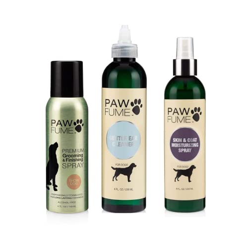 Спрей за кучета PAWFUME Dog Grooming Spray (за изложбени кучета) + Препарат за почистване на ушите на кучета + Овлажняващ