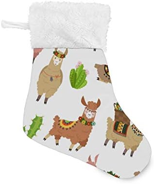 Коледни Чорапи ALAZA, Скъпи Лама, Сладки Алпака и Кактуси, Класически Персонализирани Малки Чулочные Украса за Семейни